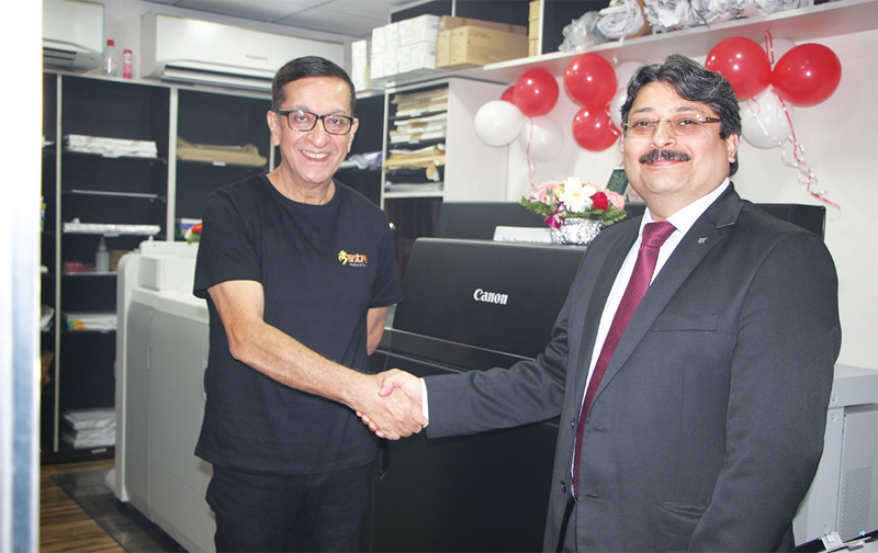 Puneet Datta, Senior Director, Professional Printing Products, Canon India with Amit Roy from Mantra Designers & Printers
