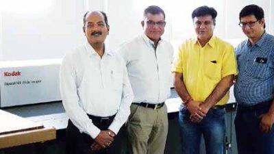 (L-R) Abraham Prabhakar, Vice President - Kodak India FPD; Vidhu Gautam, Regional Business Director - Kodak APR FPD; Rohit Shingala, Director - Repro Poly Services; and Vimal Shingala, Director - Repro Poly Services.