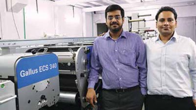 Kapil Vaidya (left), Technical Manager, and Aditya Ojha, Head of Marketing at Sonic Labels in Mumbai, want to offer its customers an even better service with the new Gallus ECS