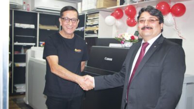 Puneet Datta, Senior Director, Professional Printing Products, Canon India with Amit Roy from Mantra Designers & Printers